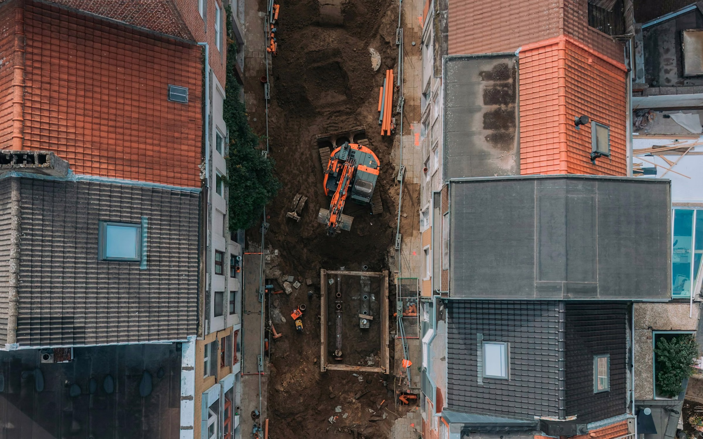 Vista aérea de una obra urbana